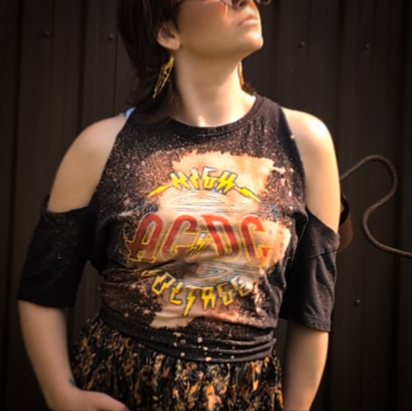 Upcycled AC/DC High Voltage Band Shirt - Picture 1 of 3